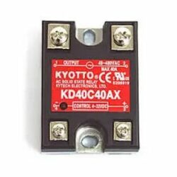 Puolijohderele DC/AC 25 A. Kyotto KD40C25AX, Kyotto KD40C50AX (50A).
Halvledarrelä / Solid state relay, SSR.